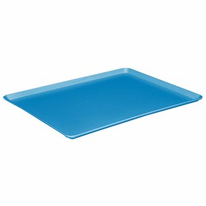 MFG Tray 321001-1420 14" x 18" Sky Blue Rectangle Low Profile Fiberglass Dietary Tray - 12/Pack