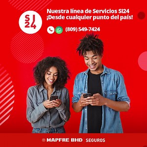 14K views · 31 reactions | Llámanos o escríbenos a nuestra línea de servicios SI24 desde cualquier punto del país y solicita todos nuestros servicios de manera más rápida y fácil: 809-549-7424. #SomosMAPFREBHD #EnMAPFREMásUnidosQueNunca #MAPFREBHD | MAPFRE BHD | Facebook