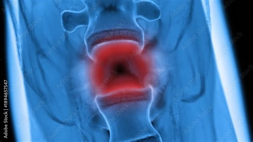 Spine Xray Showing Herniated Disc.