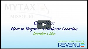 Guest Users: How to Register a Business Location - Vendor's Use