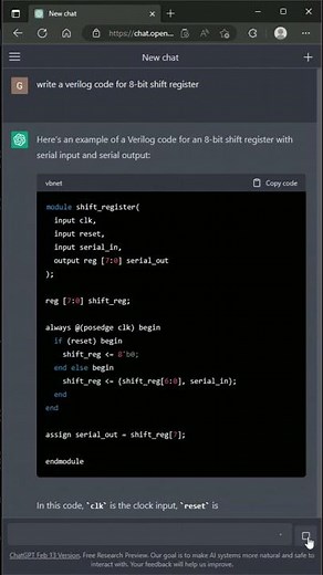 Writing a #verilog #code using #chatgpt #artificialintelligence #ai #fpga #technology