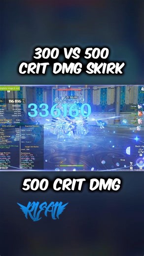 300 vs 500 crit damage skirk #genshinimpact #skirk