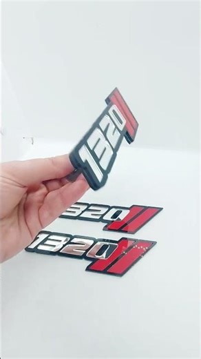 Premium Custom Dodge Challenger 1320 Emblem Set – Grille & Trunk | Silver Mirror Acryli