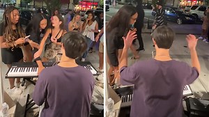 Woman Smashes Street Performer's Piano to the Ground During Billy Joel Song