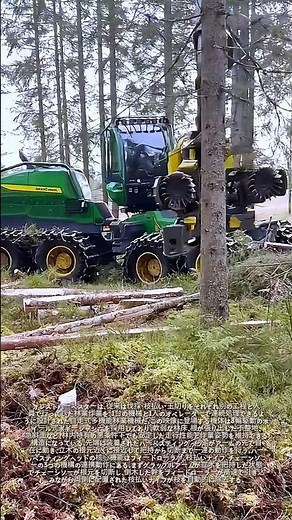 伐採専用機 : ハーベスターが木を掴んで切断・枝払い・玉切りを一気にこなす