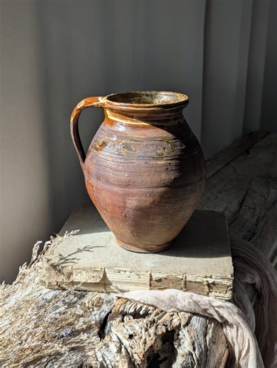 Antique Hungarian Pottery/ Antique Hungarian Hand-painted Vessel/ Small Hungarian Pitcher - Etsy