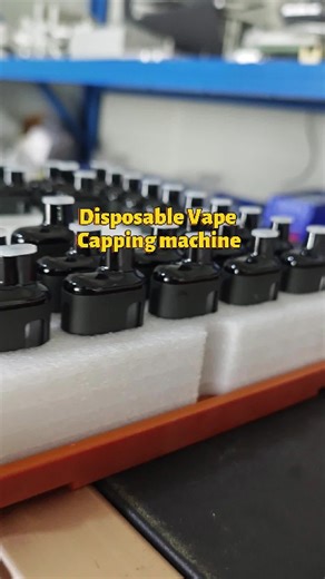 How would you quickly perform perfect capping on 50 disposable vape bottles filled with oil simultaneously? This is an automatic capping machine that can be adapted to multiple different products. #vape #podsystem #cbda #thca #carts #510cartridge #factory #cappingmachine #capping