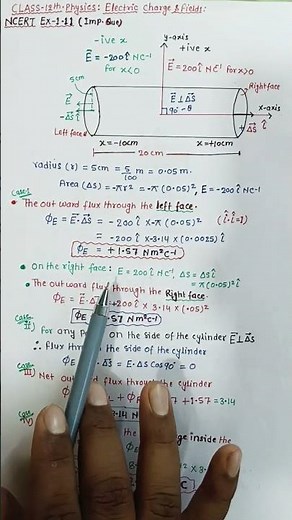 Class 12 Physics Chapter 1 Numericals Using Electric Flux Formulas(NCERT Ex-1.11)|#NEET#CBSE#Shorts