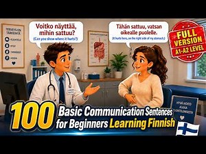 FULL 🇫🇮 100 Basic Communication Sentences for Beginners Learning Finnish. (A1 -A2 Level).