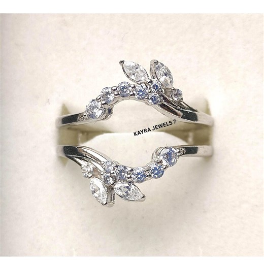 Marquise Cut Diamond Wrap Ring Enhancer in 925 Sterling Silver Wedding Band Ring Guard Engagement Ring Jacket Anniversary Gift for Her - Etsy