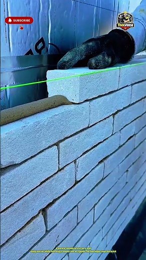 Installing Brick Wall Using Mason Line for Straight Alignment #constructiontools
