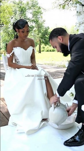 Foot washing ceremony was a must 🤍 #wedding #blackweddings #christiancouple