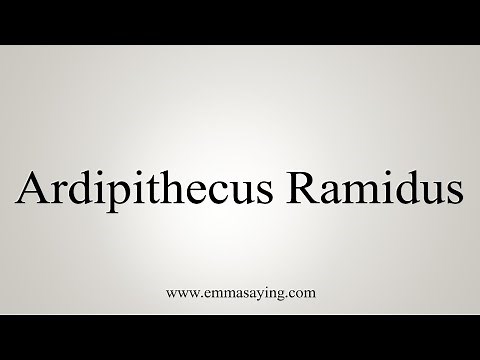 How To Say Ardipithecus Ramidus