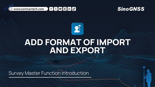 💫 Survey Master has optimized Import and Export capabilities with support for more data formats, improving software compatibility and greatly increasing efficiency and professionalism in surveying tasks #ComNav #SinoGNSS #GNSS #survey #surveysoftware #surveying #surveyor #landsurvey #gps | ComNav Technology Ltd.