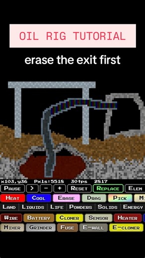 R74n (Sandboxels) on Instagram: "you can make anything, even an oil rig #sandboxels #games #science #reels #game"