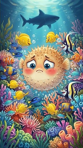 The Pufferfish That Inflated Out of Fear 🐡💙 | Children's Story with a Moral