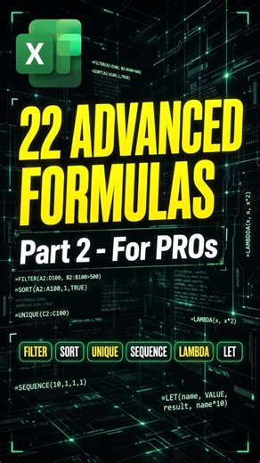 22 ADVANCED Excel Formulas Part 2 - You Didn't Know This! | Excel 365 Dynamic Array #excel #shorts