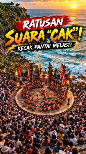 Pertunjukkan Tari Kecak Tersepi & Paling Megah di Bali! Pantai Melasti 🔥🌊 #shorts #Edutainment