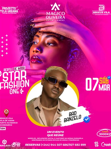 07.03.2026 Desfile de moda star fashion on na Bekkus vila, vila de viana, junto ao banco económico. 🇦🇴🇸🇹🇧🇷🇵🇹🇨🇻🇬🇼🇲🇿 #flordaidade 🌹pra 2026‼️‼️‼️