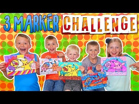 3 Marker Challenge with my 4 Brothers 🖍 Family Fun Pack