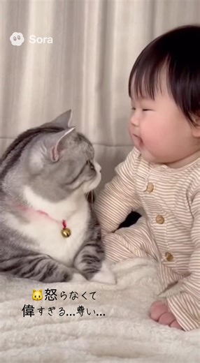 🐱怒らなくて偉すぎるしかわいいし尊い... It’s so admirable how this cat never gets mad—so cute and precious… #cat #猫のいる暮らし #bestie #ほのぼの #癒し動画