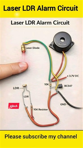 Laser LDR Alarm Circuit💻