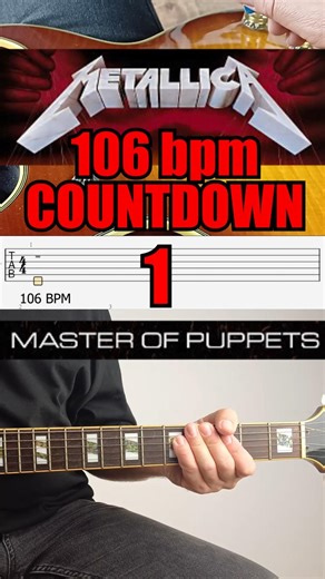 Master of Puppets Intro Riff (106 BPM) | Count-In + Clean Picking Practice