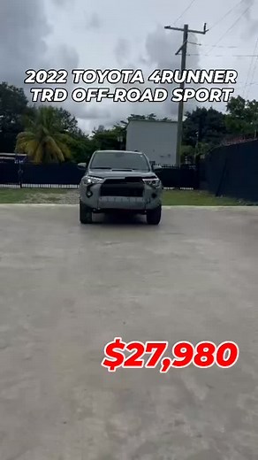 Deluxe Cars MIAMI | Autos Clean, Salvage & Rebuilt on Instagram: "2022 TOYOTA 4RUNNER TRD OFF-ROAD SPORT Stock: 047798 Title: Salvage Miles: 33,657 Price: $27,980 CALL FOR MORE INFORMATION +1 (786) 874-4146"
