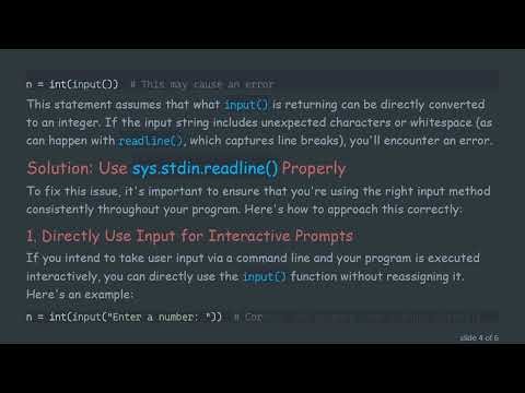 Understanding the Error: Why var = int(input()) Causes Issues in Python