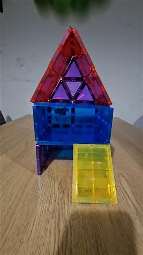 Magnetic tiles ideas how to build a house 🏠 #magnetictiles