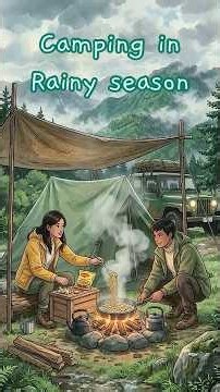 A Dreamy Rainy Night ⛺🌧️ | Rainy Camping Vibes ☕🍜 | Peaceful Nature, Love & Mountain Views
