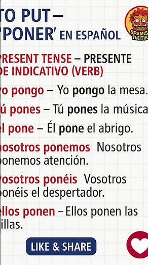 How to Use PONER in Spanish 🇪🇸 | Present Tense Conjugation