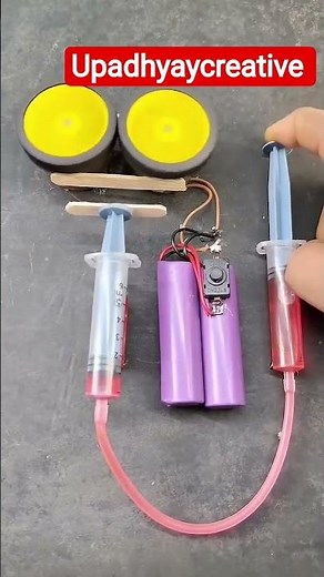 DIY Breaking Working Model Project Using DC Motor & Syringe #shorts #motor #dcmotor #workingmodel