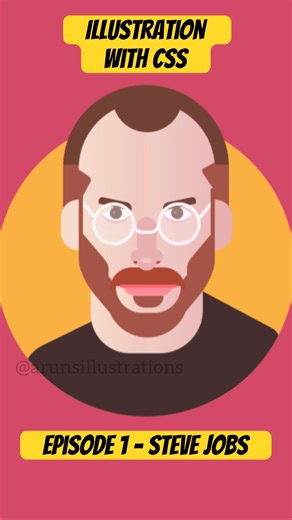 Illustration With CSS | Episode 1 - Steve Jobs #shorts #cssart #illustrationwithcss