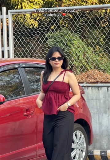 yes, yung top na to is size inclusive!! 😍 #fypage #casualstyle #peplumtop #basictop #summertop