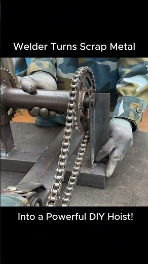 Welder Turns Scrap Metal Into a Powerful DIY Hoist!