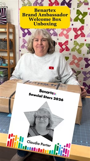 Quick unboxing of my 2026 Benartex Ambassador welcome box! 🤩 I can’t wait to show all the projects I’ll be making! Thank you to Benartex and all of the industry partners for all of the great things! #createwithclaudia #benartex #createinspiredelight #benartexambassador @benartex_fabrics @thermoweb @oesd_embroidery @ctpublishing | Create with Claudia