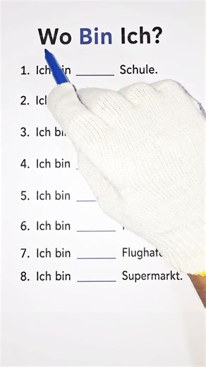 Orte auf Deutsch richtig verwenden | in der Schule, am Bahnhof, im Park Lerne wichtige Ortsangaben im Deutschen mit typischen Beispielen aus dem Alltag. Diese Übung hilft dabei, Präpositionen und Ortsnamen korrekt zu verbinden und natürliche Sätze sicher zu bilden. #DeutschOrte #DeutschA1 #DeutschA2 #Präpositionen #DeutschImAlltag