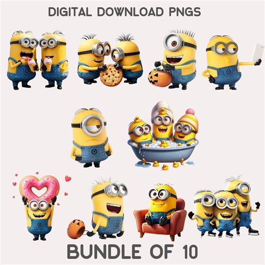 Minions PNG Bundle, Despicable Me SVG Clipart (digital Download) - Etsy