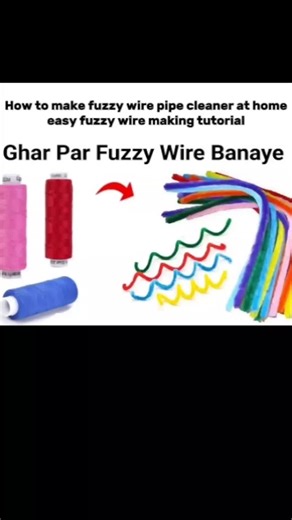 DIY Homemade fuzzy wire 😍🥰_how to make pipe cleaner at home easy fuzzy wire making tutorial....#trick#trickandtips #easy #viral #tiktok #trendingvideo✅