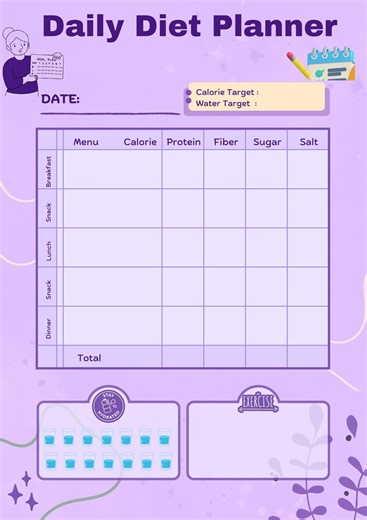 Meal Planner Bundle | Minimal Diet Tracker | Easy to Print and Use - Etsy