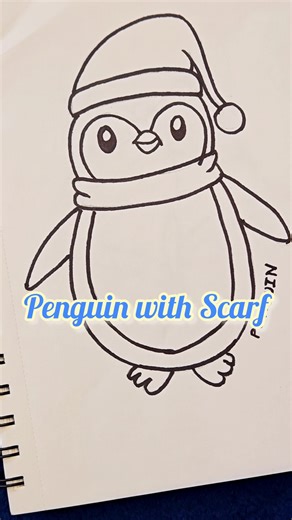 How to Draw Penguin super easy! #art #artinstruction #drawingideas #shorts