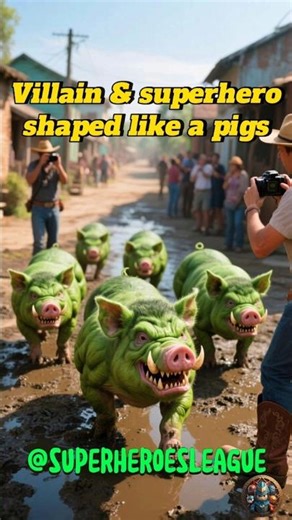 Villain & superhero shaped like a pigs 💥 Avengers Marvel Character #shorts #marvel #spiderman