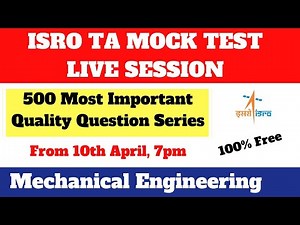 ISRO TA MOCK TEST (Live Session) | HSFC, VSSC, SDSC etc