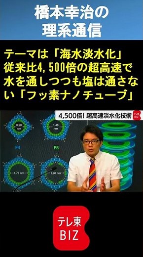「4,500倍」圧倒的スピードで海水を真水に変える新発見 東大など【橋本幸治の理系通信】 ＃Shorts サイエンス 科学 東大 開発 新技術