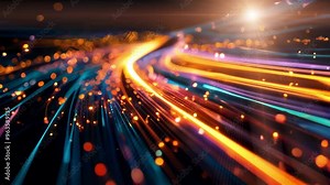 High-speed fiber cables information highway used for high-speed data transfer