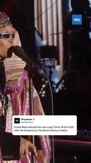 “The future looking odd these days. That’s on Tyler, Frank, and Earl.” Erykah Badu previewed new music from her upcoming The Alchemist-produced album during the ‘Badu Presents Echos 19’ event with Amazon Music at The Bomb Factory in Dallas. (🎥 Amazon Music) | Okayplayer