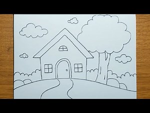Cara Menggambar Rumah Untuk Anak TK Dan SD - Drawing House Easy