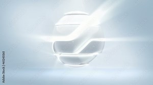 Sci-Fi Logo Reveal assembly hi-tech sphere white.