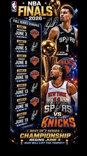 NBA Finals 2026 Schedule 🏆 Spurs vs Knicks | Full Series Dates & Championship Preview #nba #usa